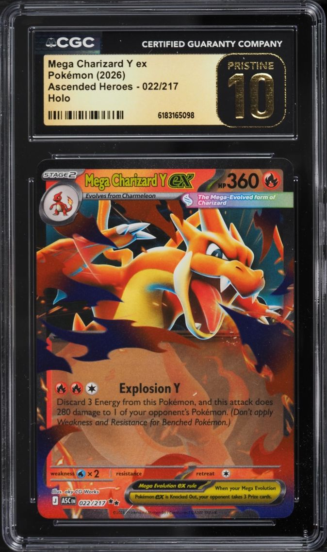 2026 Pokemon Mega Evolution Ascended Heroes Holo Mega Charizard Y ex #22 CGC 10 PRISTINE