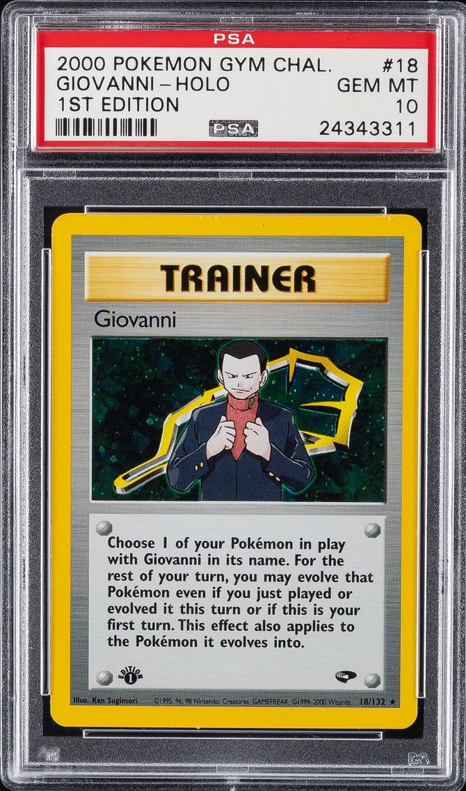 2000 #18 GIOVANNI-HOLO PSA 10 POKEMON GYM CHALLENGE | 1ST EDITION