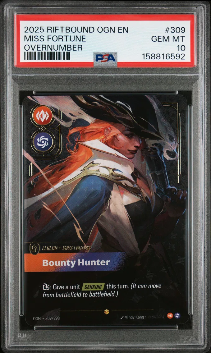2025 #309 Miss Fortune - Bounty Hunter PSA 10 Riftbound: League of Legends Ogn-Origins