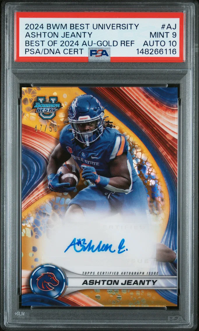 2024 #AJ Ashton Jeanty PSA 9 Bowman Best University Best of 2024 Autographs