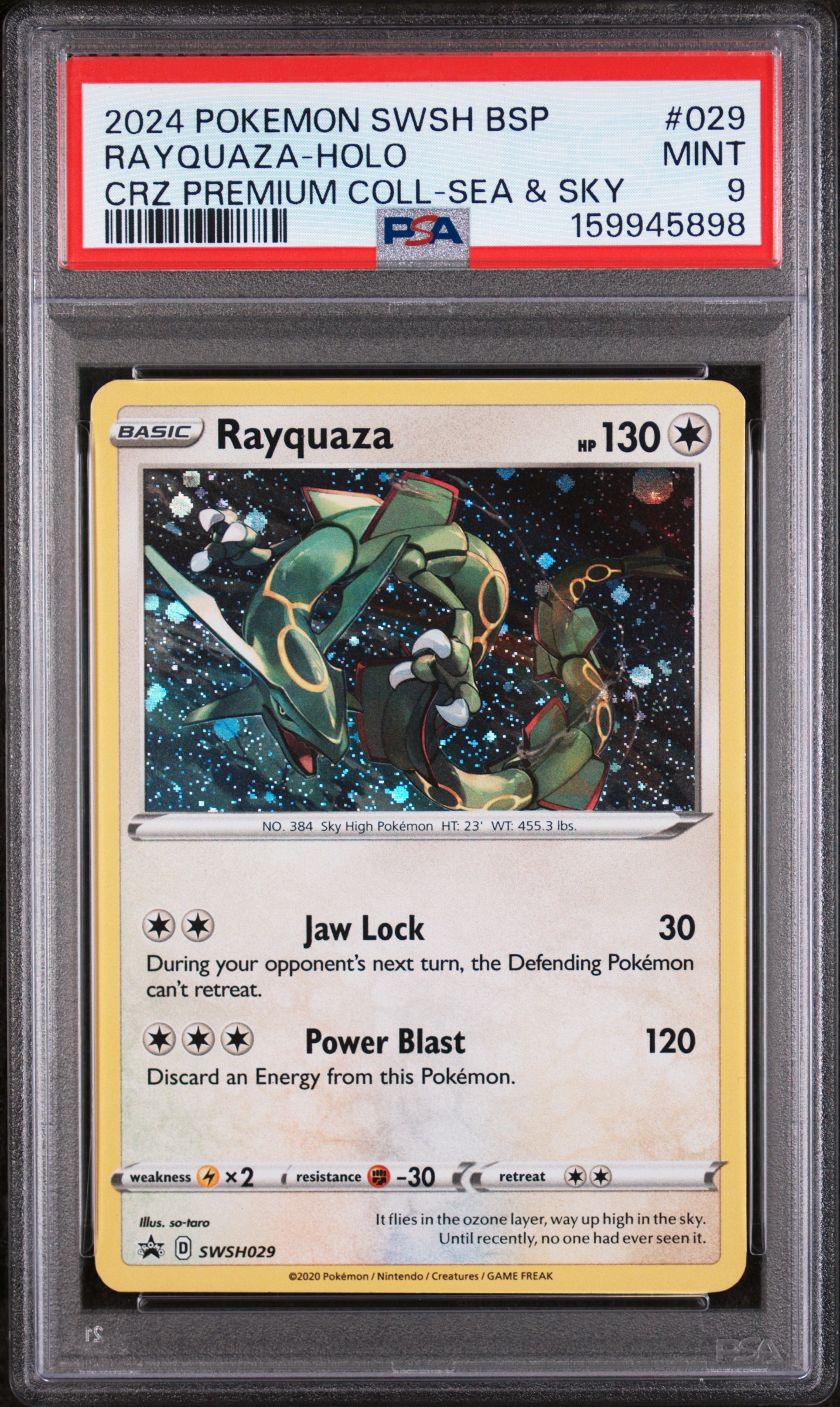 2024 #029 Rayquaza-Holo PSA 9 Swsh Black Star Promo