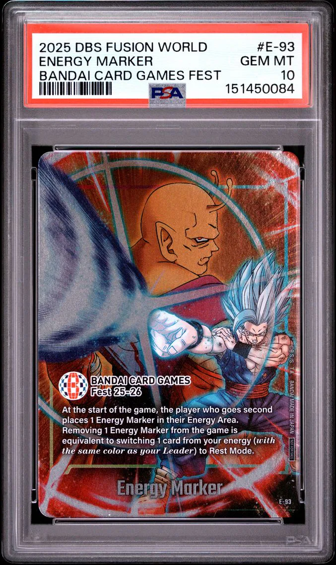 2025 #E-93 Energy Marker PSA 10 Dragon Ball Super Card Game Fusion World Bandai Card Game Fest