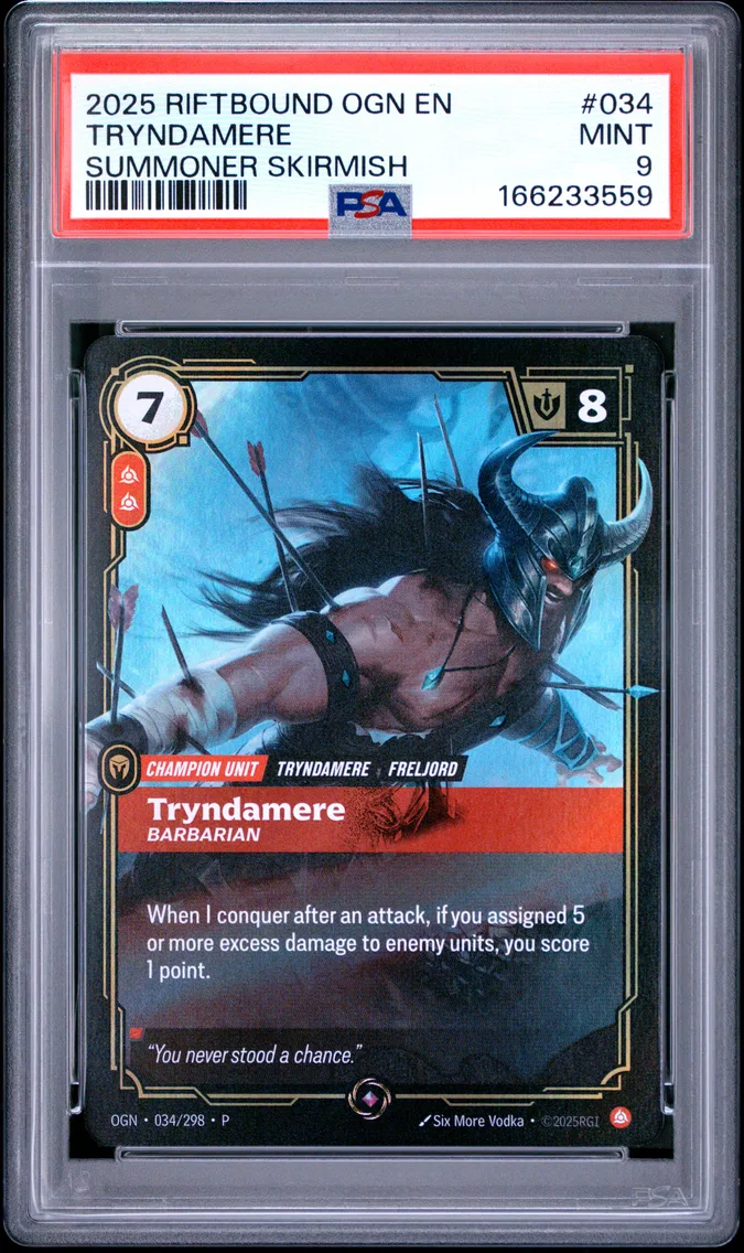 2025 #034 Tryndamere - Barbarian PSA 9 Riftbound: League of Legends Ogn-Origins