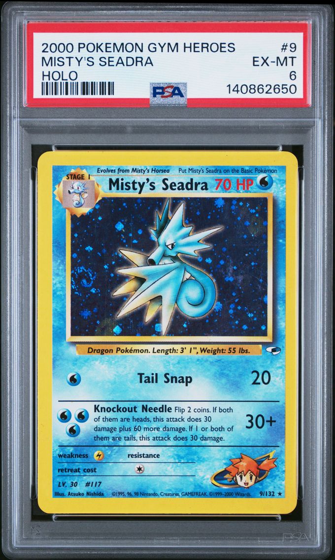 2000 #9 Misty's Seadra PSA 6 Gym Heroes Pokemon
