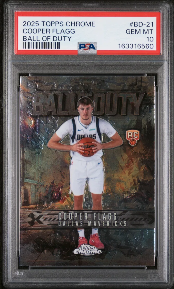 2025 #BD-21 Cooper Flagg PSA 10 Topps Chrome Ball of Duty
