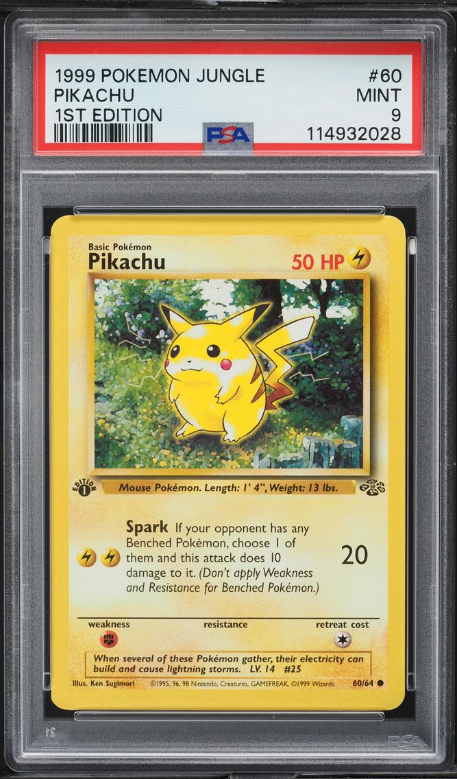 1999 #60 Pikachu 1st Edition PSA 9 Jungle Pokemon