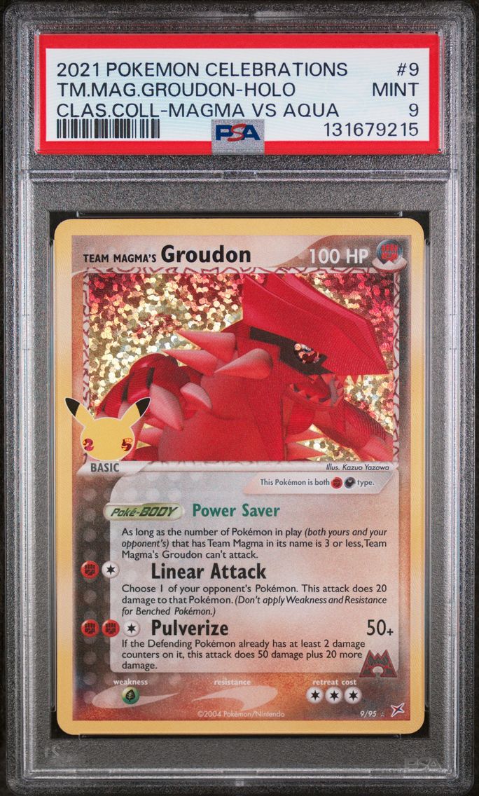 2021 #9 Team Magma's Groudon-Holo PSA 9 Celebrations Classic Collection