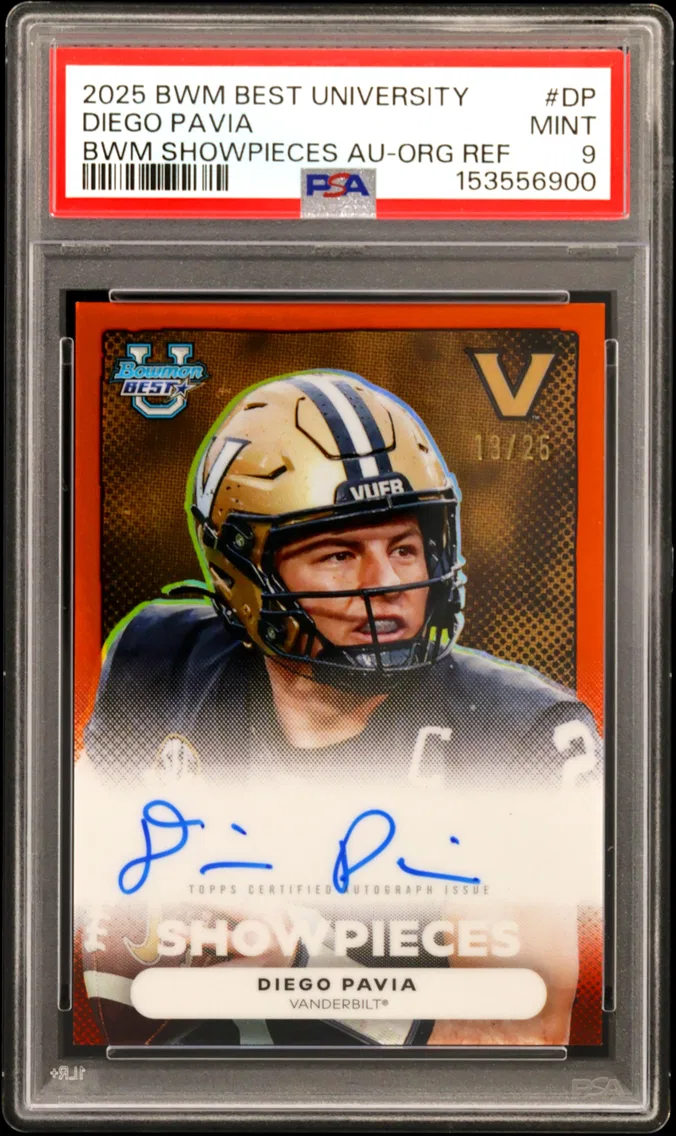 2025 #DP DIEGO PAVIA PSA 9 Bowman Best University Bowman Showpieces Autographs