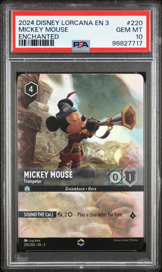 2024 #220 MICKEY MOUSE PSA 10 Disney Lorcana EN 3-Into the Inklands