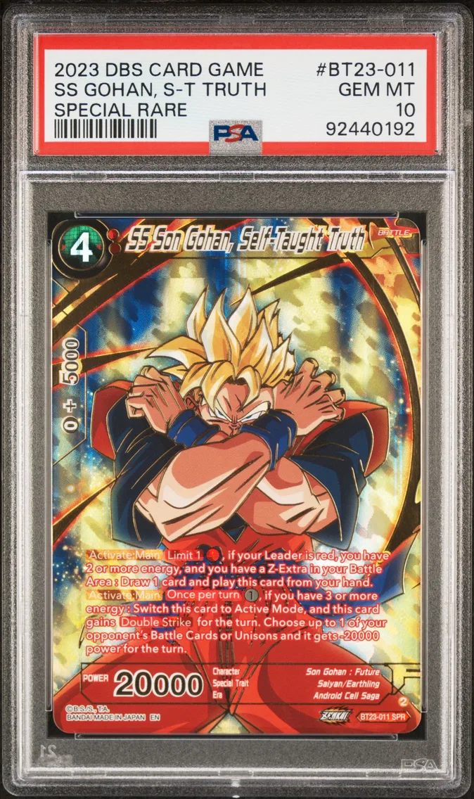 2023 #BT23-011 SS Son Gohan, Self-Taught Truth PSA 10 Dragon Ball Super Card Game Series 23 Perfect Combination