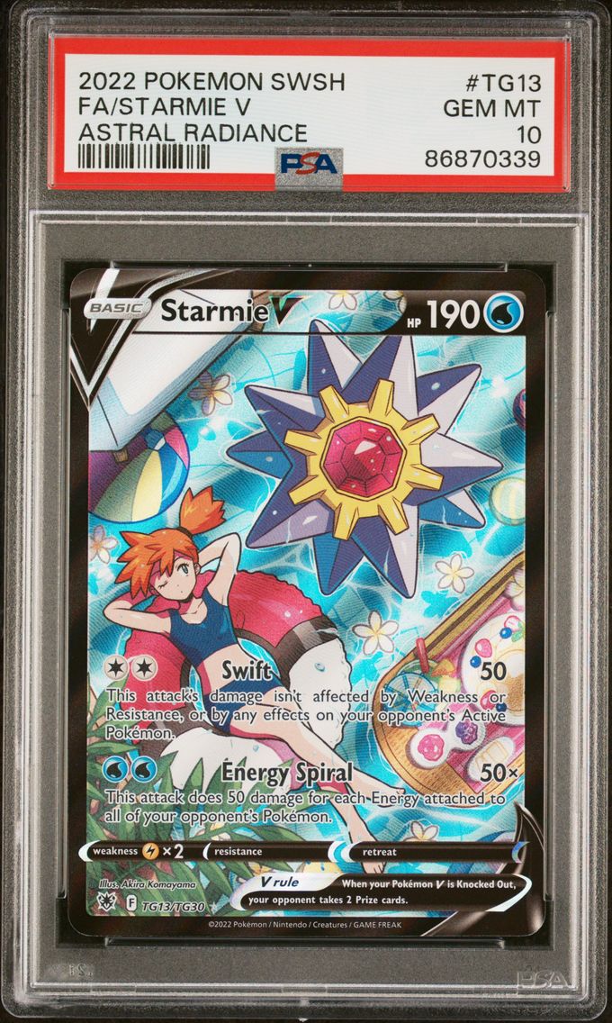 2022 #TG13 Full Art/Starmie V PSA 10 Sword & Shield Astral Radiance