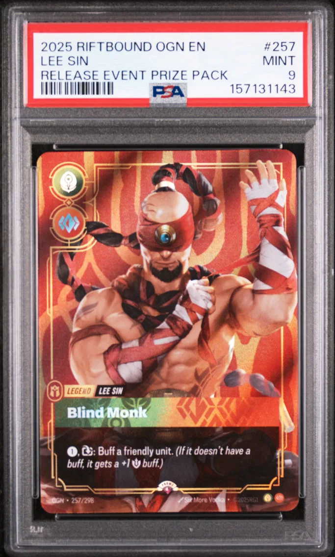 2025 #257 Lee Sin - Blind Monk PSA 9 Riftbound: League of Legends Ogn-Origins