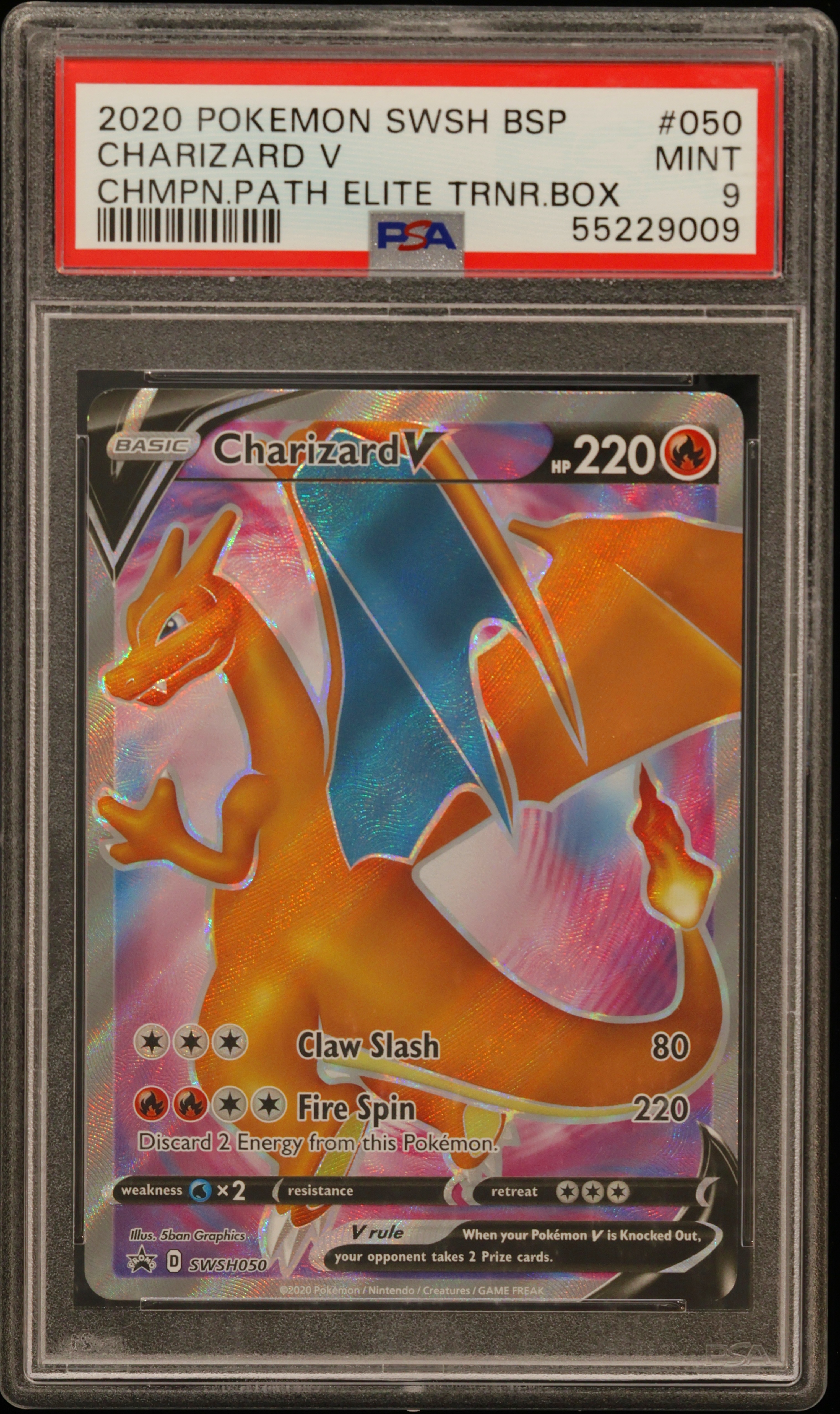 2020 #050 Charizard V PSA 9 Swsh Black Star Promo