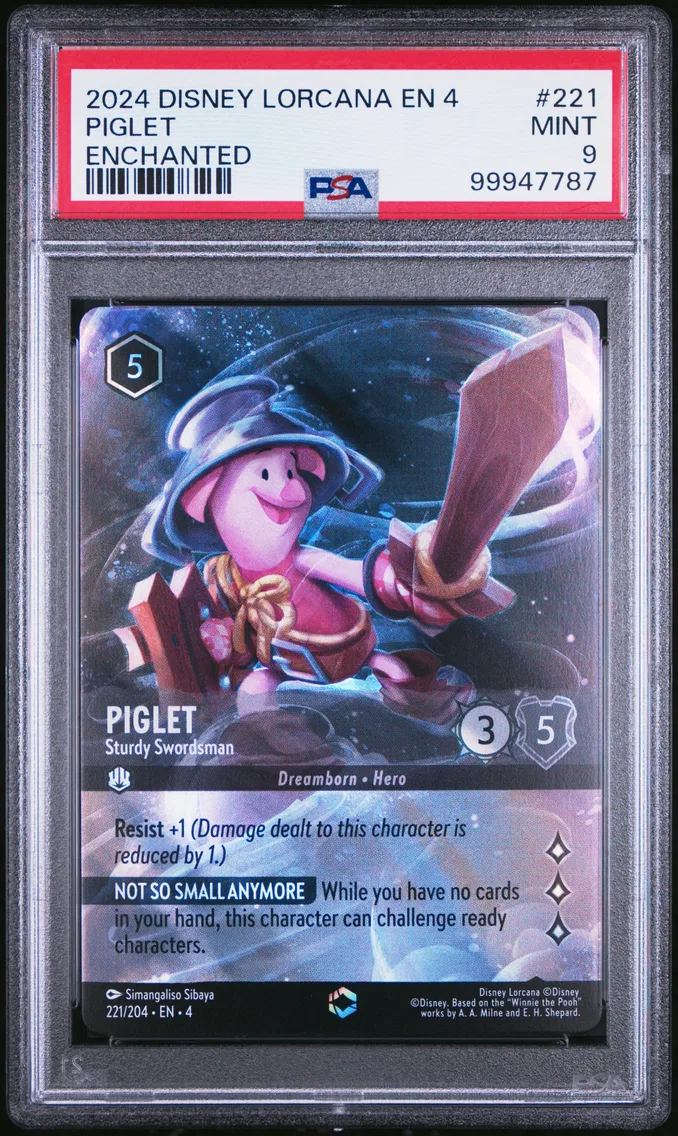 2024 #221 Piglet - Sturdy Swordsman PSA 9 Disney Lorcana EN 4-Ursula's Return