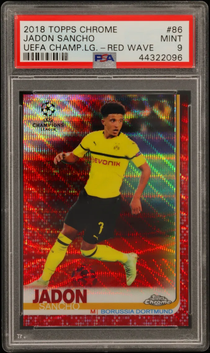 2018 #86 Jadon Sancho PSA 9 Topps Chrome UEFA Champions League