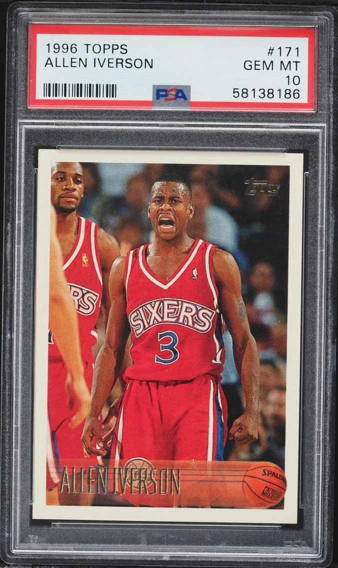 1996 #171 Allen Iverson PSA 10 Topps Basketball