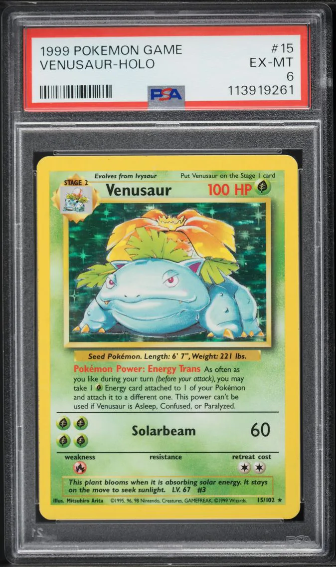 1999 #15 Venusaur-Holo PSA 6 Game Pokemon