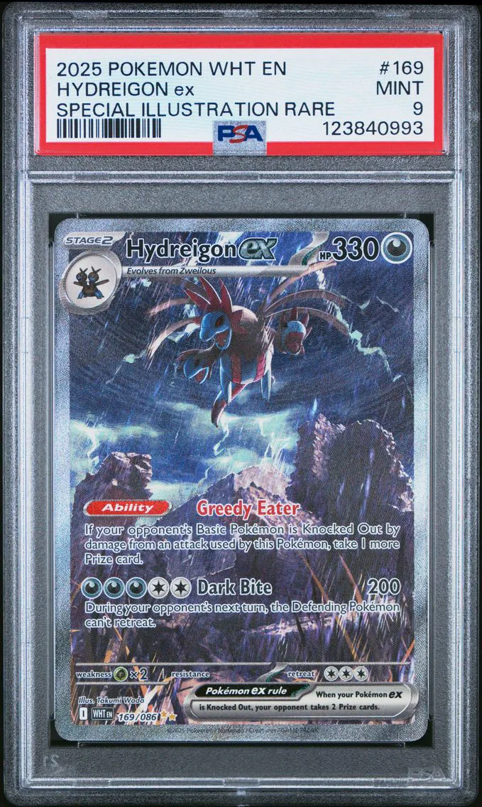 2025 #169 Hydreigon EX PSA 9 Wht EN-White Flare Pokemon