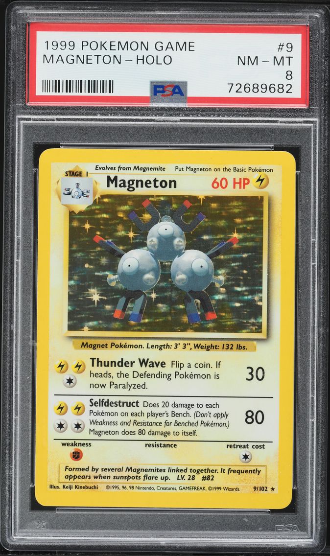 1999 #9 Magneton-Holo PSA 8 Game Pokemon