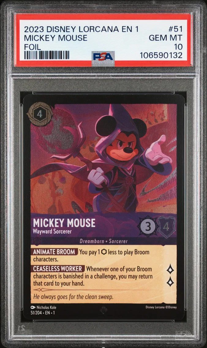 2023 #51 Mickey Mouse - Wayward Sorcerer PSA 10 Disney Lorcana EN 1-the First Chapter