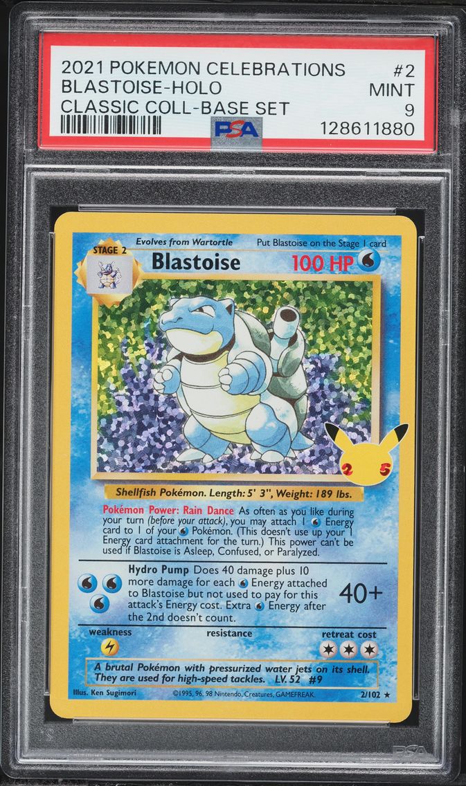 2021 #2 Blastoise-Holo PSA 9 Celebrations Classic Collection Pokemon