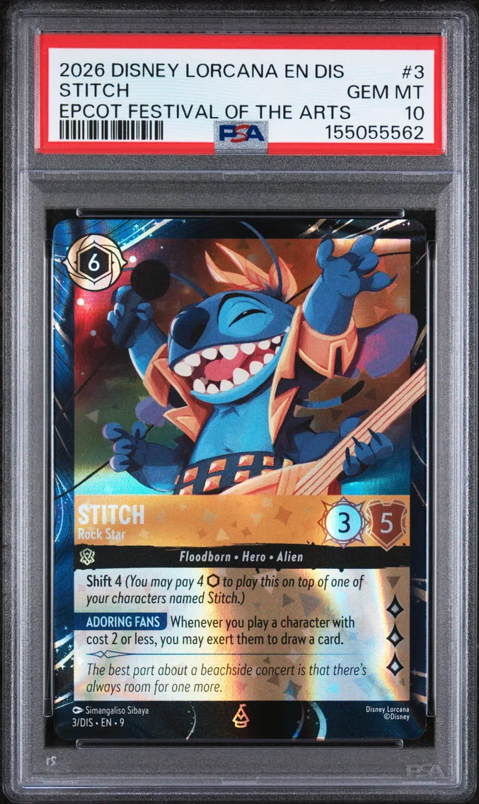 2026 #3 Stitch - Rock Star PSA 10 Disney Lorcana EN Dis-Magical Places Promo