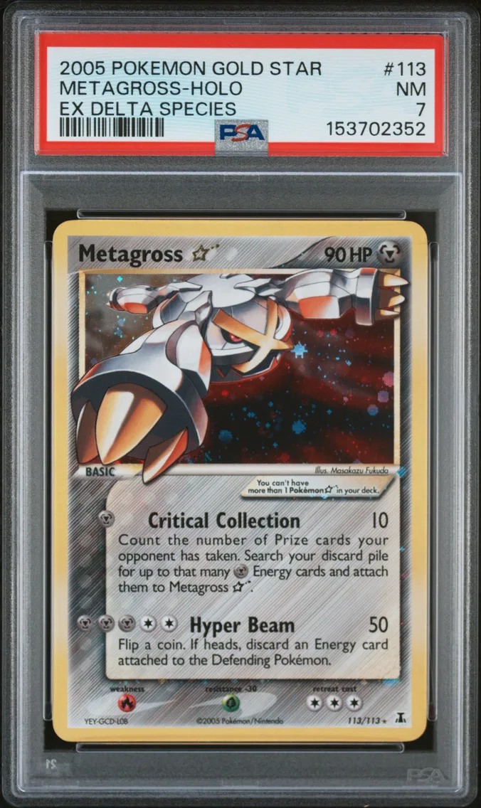 2005 #113 Metagross-Holo Gold Star PSA 7 EX Delta Species