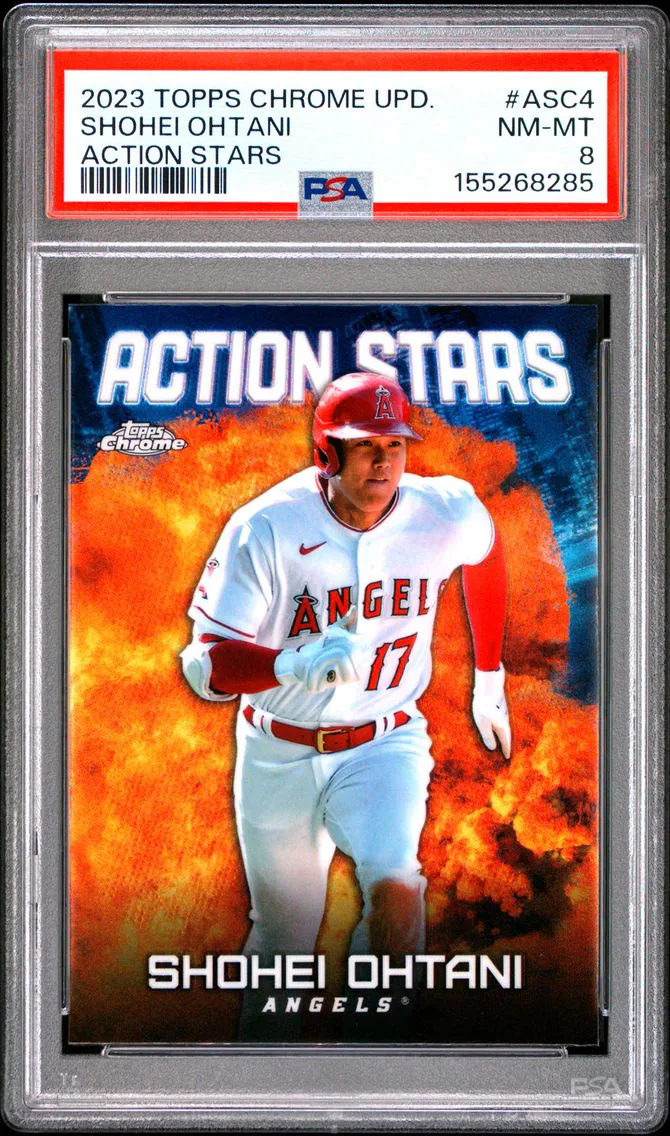 2023 #ASC4 Shohei Ohtani PSA 8 Topps Chrome Update Action Stars