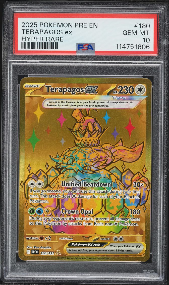 2025 #180 Terapagos EX PSA 10 Pre EN-Prismatic Evolutions Pokemon