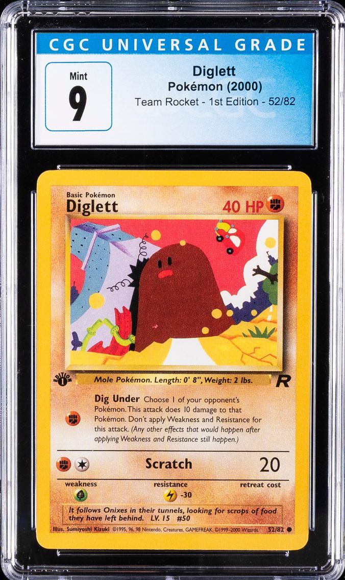 2000 #52 Diglett 1st Edition CGC 9 Rocket Pokemon