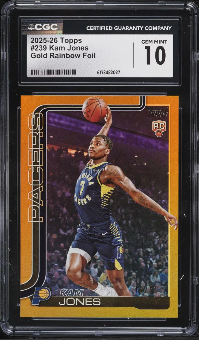 2025 Topps Gold Rainbow Foil Kam Jones ROOKIE /50 #239 CGC 10 GEM MINT
