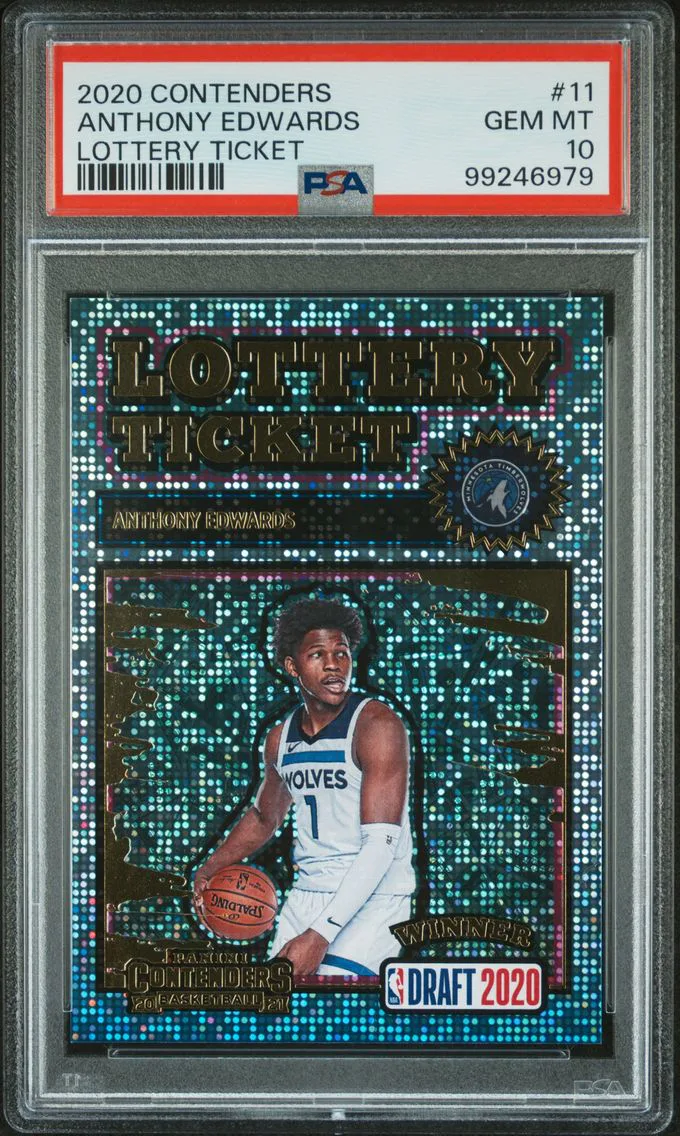 2020 #11 Anthony Edwards PSA 10 Panini Contenders Lottery Ticket