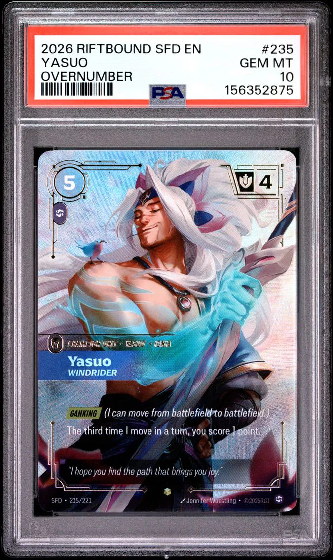 2026 #235 Yasuo - Windrider PSA 10 Riftbound: League of Legends Sfd-Spiritforged