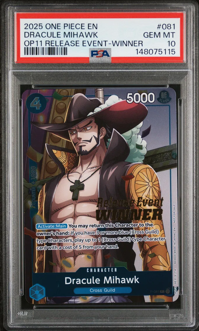 2025 #081 Dracule Mihawk PSA 10 One Piece Promos