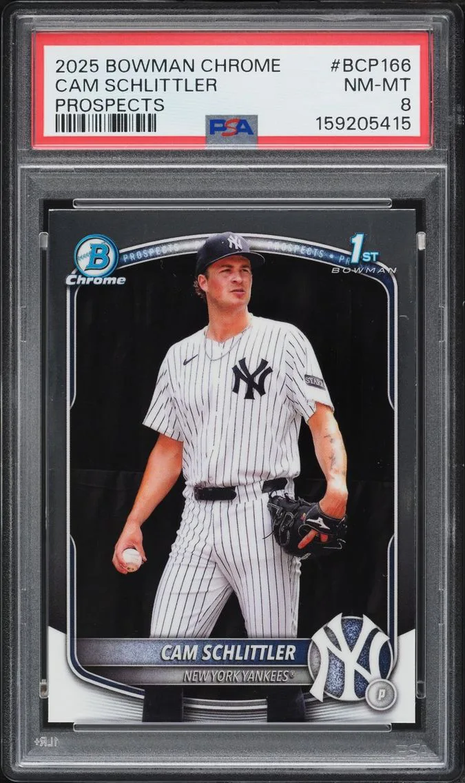 2025 #BCP-166 Cam Schlittler PSA 8 Bowman Chrome PROSPECT