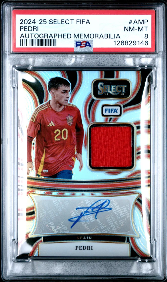 2024 #AMP Pedri PSA 8 Panini Select FIFA Autographed Memorabilia