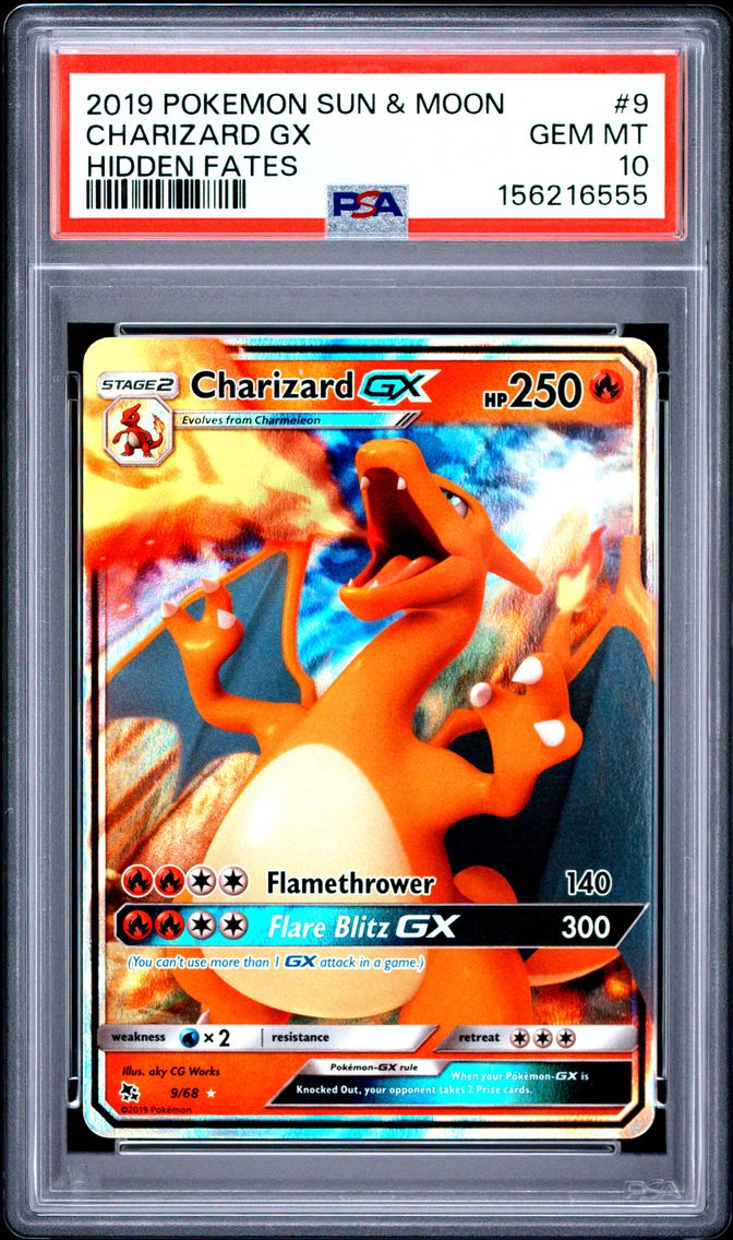2019 #9 Charizard GX PSA 10 Sun & Moon Hidden Fates