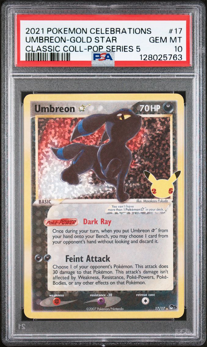 2021 #17 Umbreon-Gold Star PSA 10 Celebrations Classic Collection