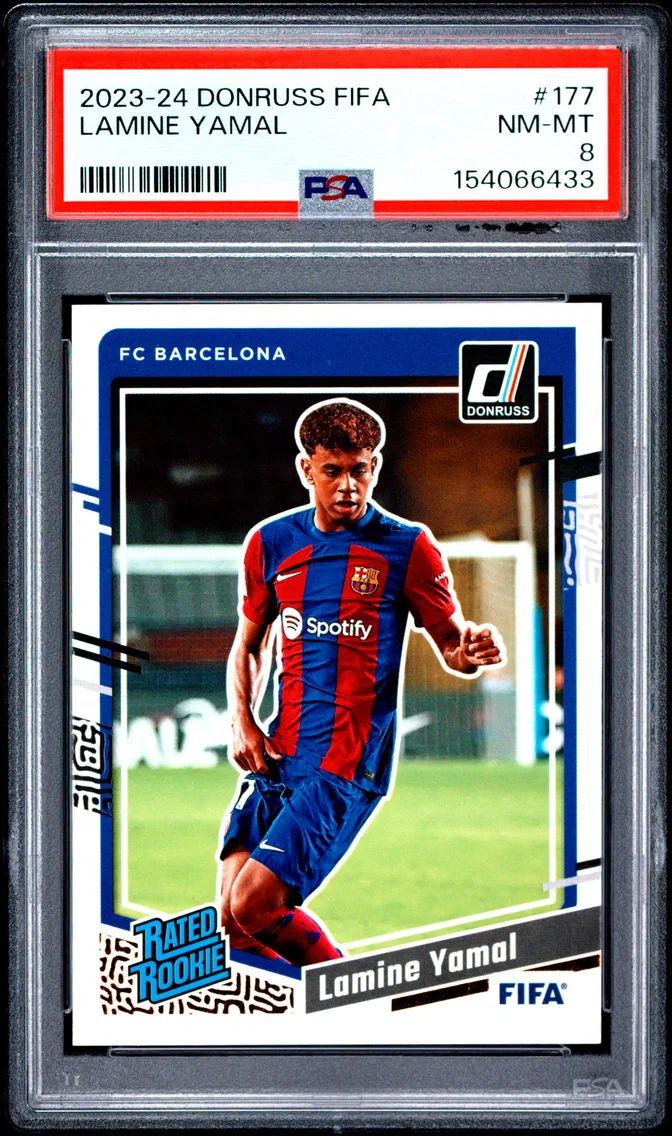2023 #177 Lamine Yamal PSA 8 Panini Donruss FIFA