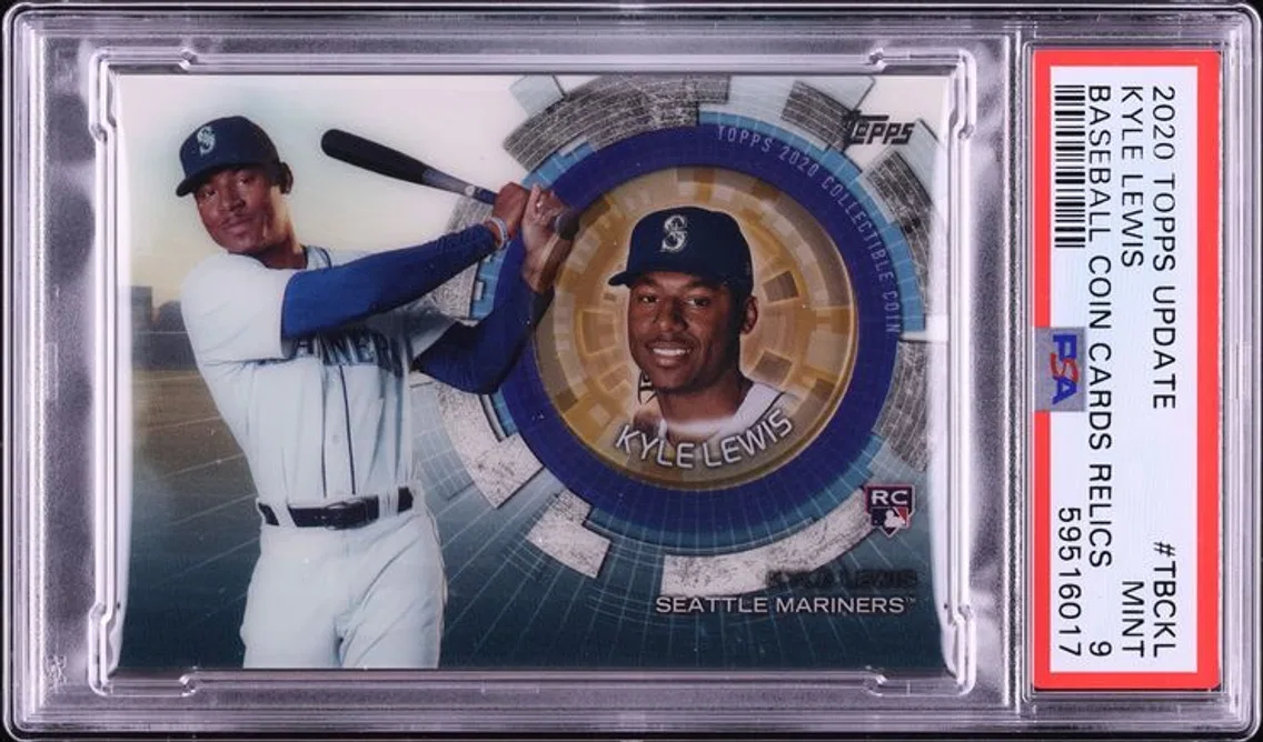 2020 #TBC-KL Topps Update Coin Cards Kyle Lewis ROOKIE MINT PSA 9