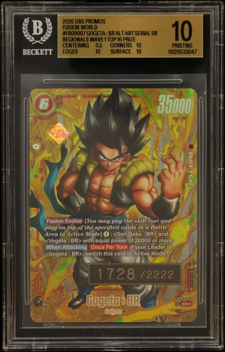 2026 #FB09007 Gogeta : BR ALT ART SERIAL SR/(Championship 26-27 Regionals Wave 1 Top 16 Prize) BGS 10 Dragon Ball Super Card Game Fusion World Promos