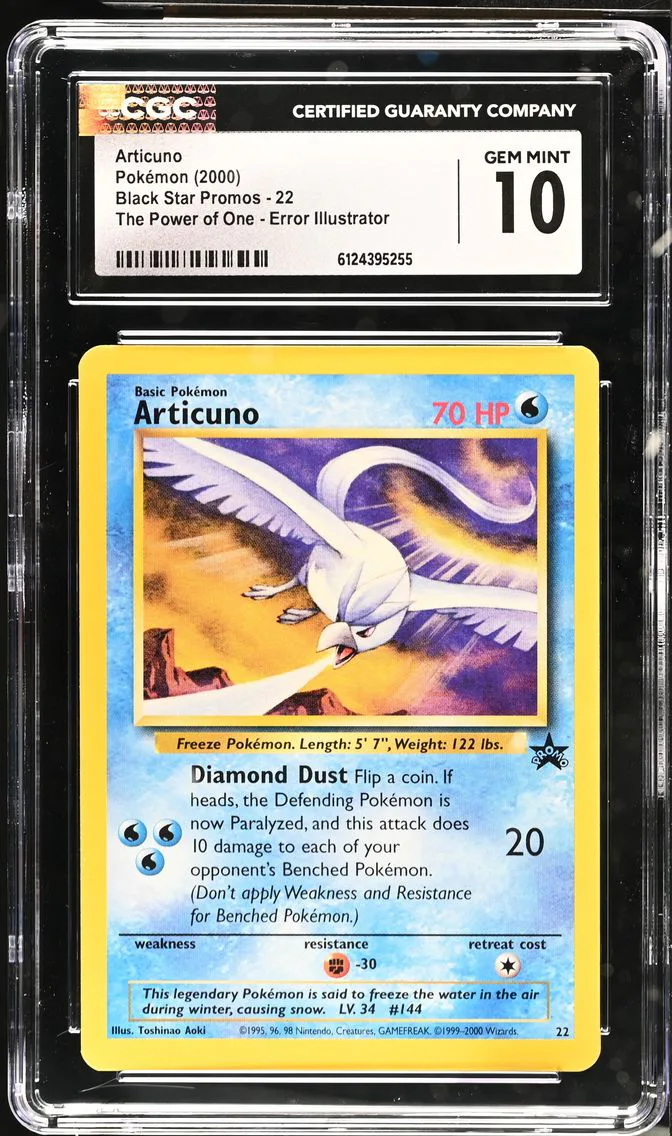 2000 #22 Articuno CGC 10 Black Star Promos - WotC - English