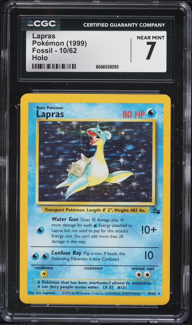 1999 #10 Lapras-Holo CGC 7 Fossil Pokemon
