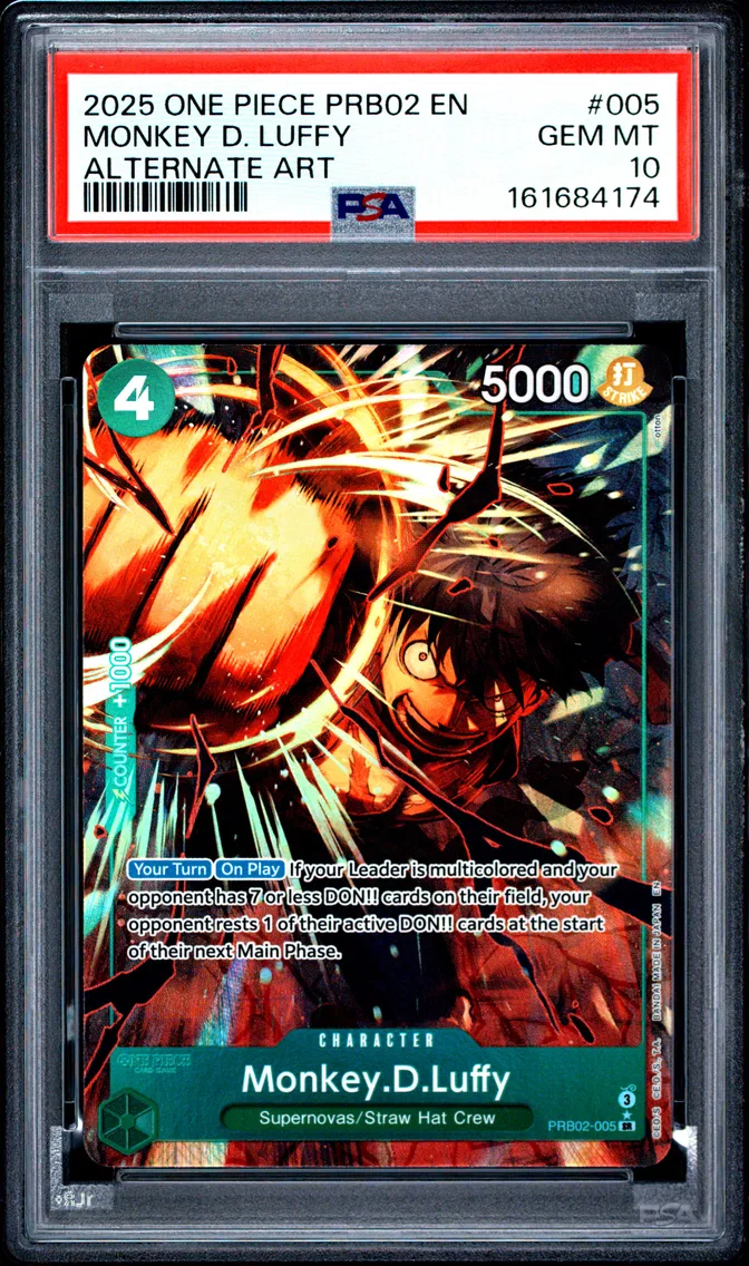 2025 #005 Monkey D. Luffy PSA 10 One Piece PRB02-Premium Booster -One Piece Card the Best- Vol.2