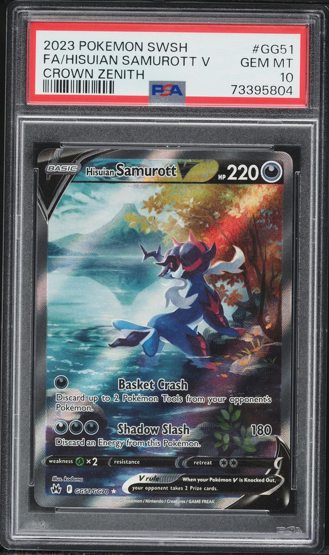 2023 #GG51 Full Art/Hisuian Samurott V PSA 10 Sword and Shield Crown Zenith Pokemon