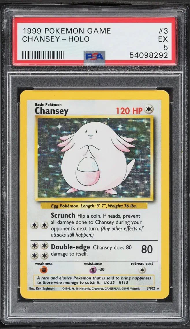 1999 #3 Base Set Holo Chansey EX PSA 5 Pokemon