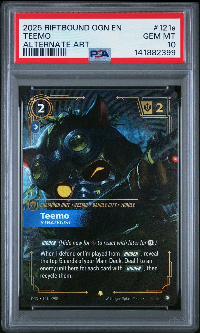 2025 #121a Teemo - Strategist PSA 10 Riftbound: League of Legends Ogn-Origins