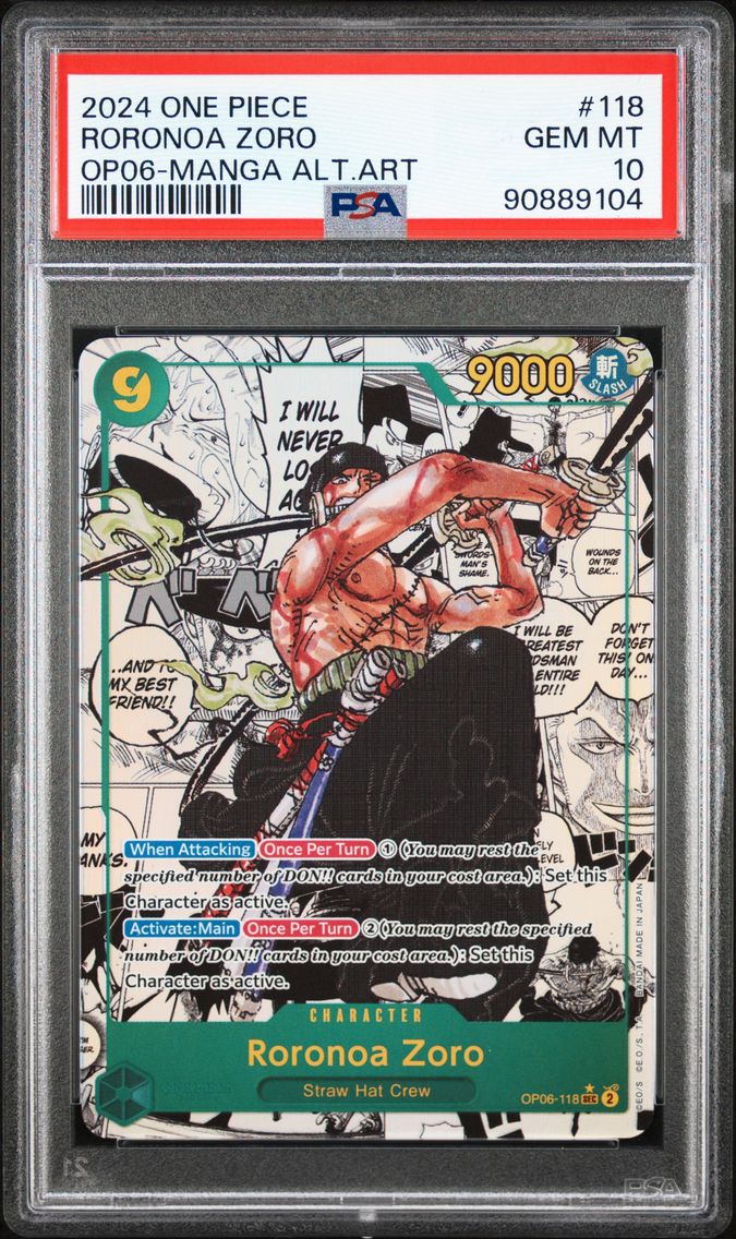 2024 #118 Roronoa Zoro PSA 10 On