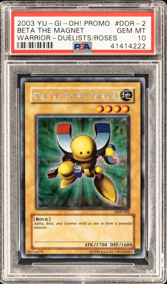 #002 BETA THE MAGNET WARRIOR 2003 YU-GI-OH! PROMO | DUELISTS OF THE ROSES PSA 10