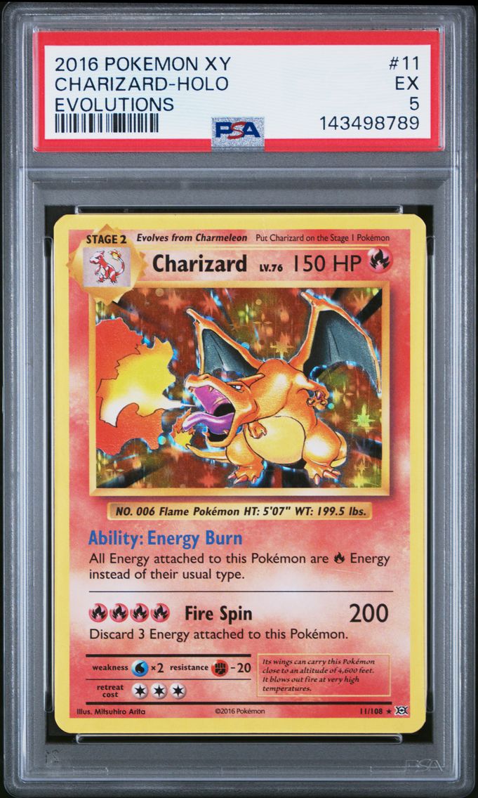 2016 #11 Charizard-Holo PSA 5 XY Evolutions Pokemon